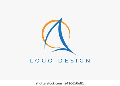 Sailing Yacht, Boat Logo Design Template Vector Graphic Branding Element.