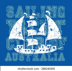 sailing yacht club vector art