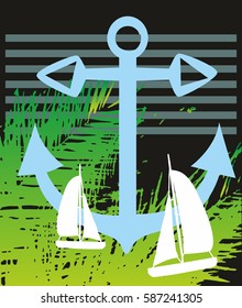 sailing yacht graphic design vector art