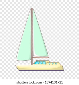 Sailing yacht icon. Cartoon illustration of sailing yacht vector icon for web