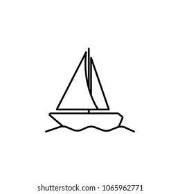 sailing yacht icon. Element of simple icon for websites, web design, mobile app, info graphics. Thin line icon for website design and development, app development  on white background