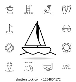 sailing yacht icon. Element of simple icon for websites, web design, mobile app, info graphics. Thin line icon for website design and development, app development on white background
