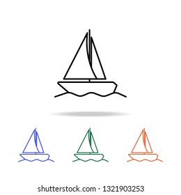 sailing yacht icon. Elements of simple web icon in multi color. Premium quality graphic design icon. Simple icon for websites, web design, mobile app, info graphics