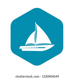 Sailing yacht icon in simple style isolated on white background. Sea transport symbol