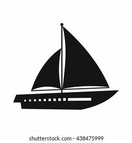 Sailing yacht icon, simple style