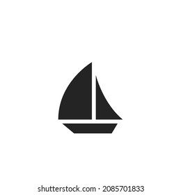 sailing yacht icon. transport for sea and river travel. isolated vector image