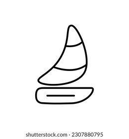 Sailing yacht icon. Transport for sea and river travel. Isolated on white background.