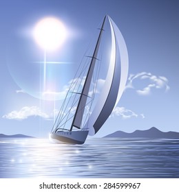 Sailing yacht illustration