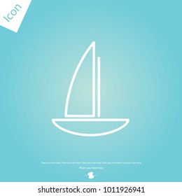 Sailing yacht line icon