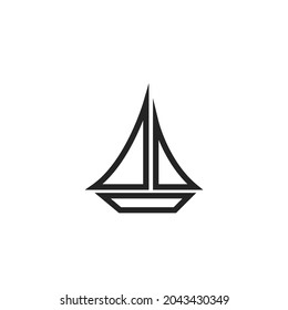 sailing yacht line icon. sea travel transport symbol. isolated vector image in simple style