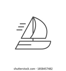 Sailing yacht line outline icon