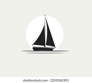 Sailing yacht logo vector illustration on white background