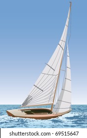 Sailing Yacht in the ocean