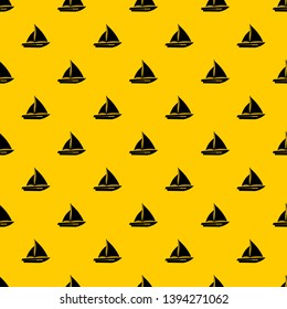 Sailing yacht pattern seamless vector repeat geometric yellow for any design