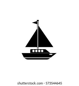 Sailing yacht solid icon, travel & tourism, boat and ship, a filled pattern on a white background, eps 10.