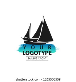 Sailing yacht vector logo. Your logotype