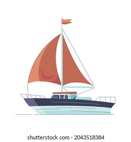 sailing yacht vehicle on white background