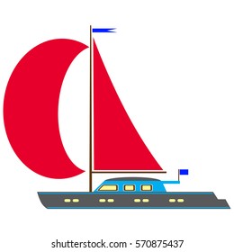 Sailing yacht.Vector illustration