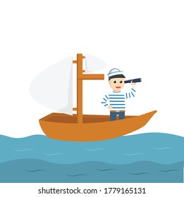 sailor advanture time design character on white background