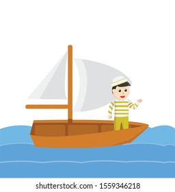sailor advanture time design illustration