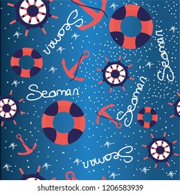 sailor anchor sea man pattern