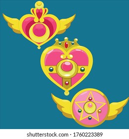 Sailor Anime Girl Magic Pink gliter flyer fight like a girl 