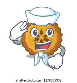 Sailor apple pie bread on cartoon Plate
