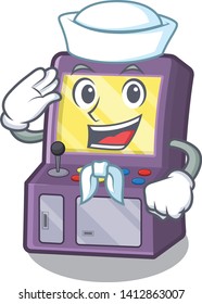 Sailor arcade machine isolated with the character