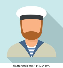 Sailor avatar icon. Flat illustration of sailor avatar vector icon for web design