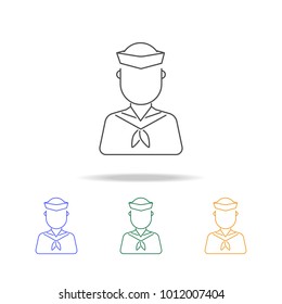 sailor avatar multicoloured icons. Element of profession avatar of for mobile concept and web apps. Thin line  icon for website design and development, app development on white background