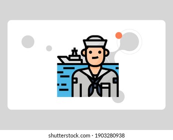 avatar de marinero con fondo blanco