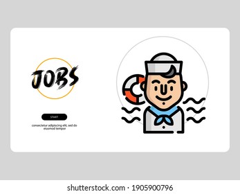 sailor avatar on white background, very suitable for learning media