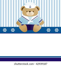 Sailor baby boy arrival announcement card