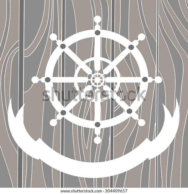 Sailor Background Ship Steering Wheel On Stock Vector (Royalty Free