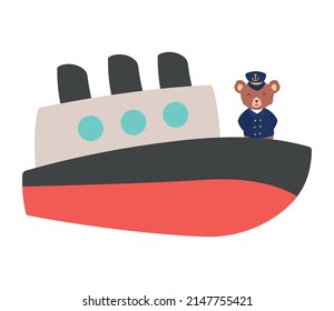 sailor bear in ship character