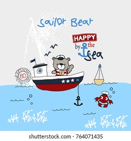 Sailor Bear, T Shirt Bear, Bear Vector
