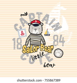 Sailor Bear, T shirt,Cute Bear