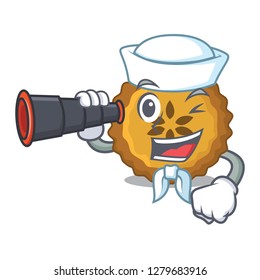 Sailor with binocular apple pie on the character board