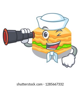 Sailor with binocular baklava in a the character bowl