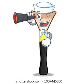 Sailor with binocular blusher isolated with in the cartoons