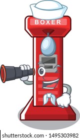 Sailor with binocular boxing game machine in the character