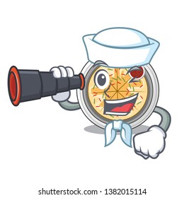 Sailor with binocular buchimgae isolated with in the mascot