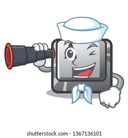 Sailor with binocular button A on a character komputer