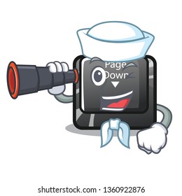 Sailor with binocular button page down shape the mascot