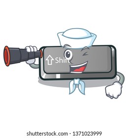 Sailor with binocular button shift in the cartoon shape