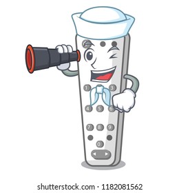 Sailor with binocular cartoon remote control from TV device
