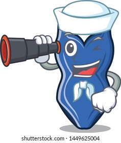 Sailor with binocular cartoon swimsuit in the a bag