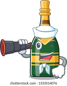 Sailor with binocular champagne bottle in the character fridge