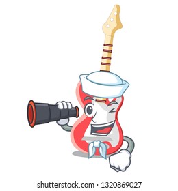 Sailor with binocular character electric guitar 