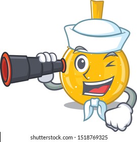Sailor with binocular christmas ball gold on a character